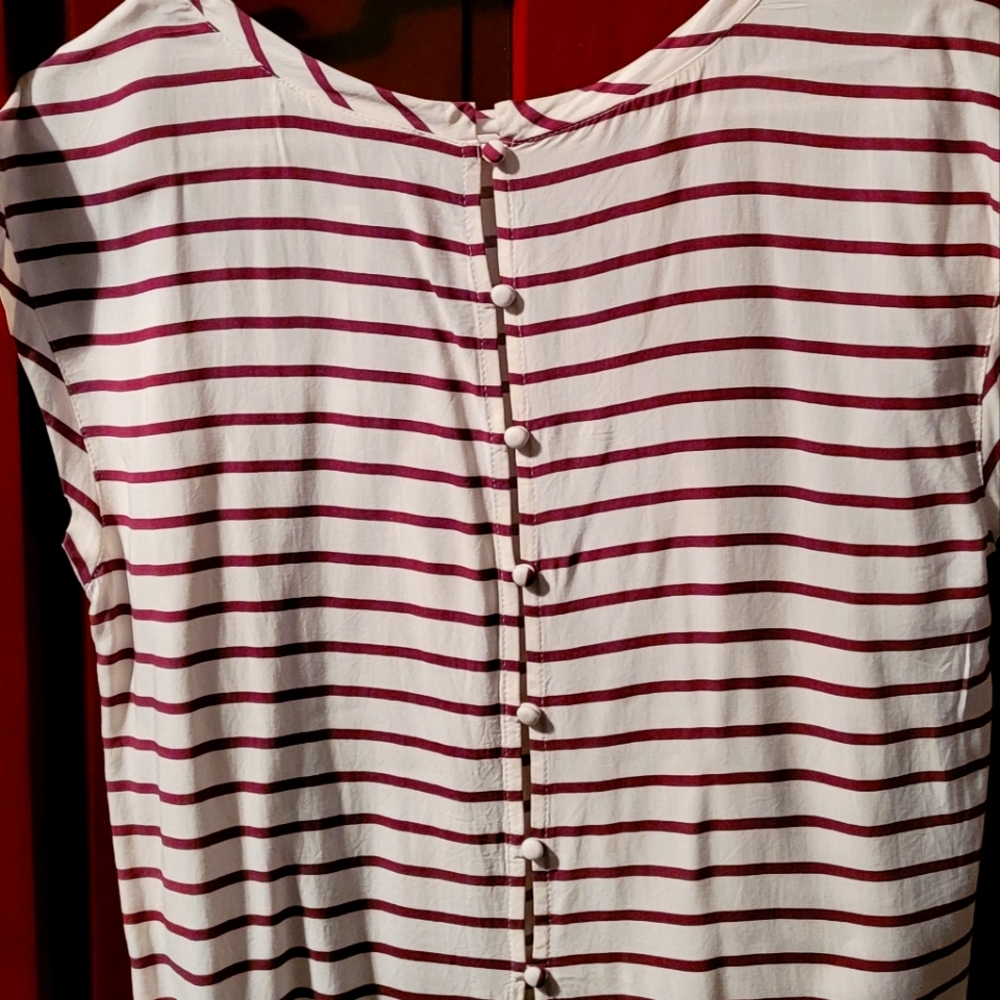 Abercrombie & Fitch, XS, Red, White, Striped, Button Up Back, Shirt